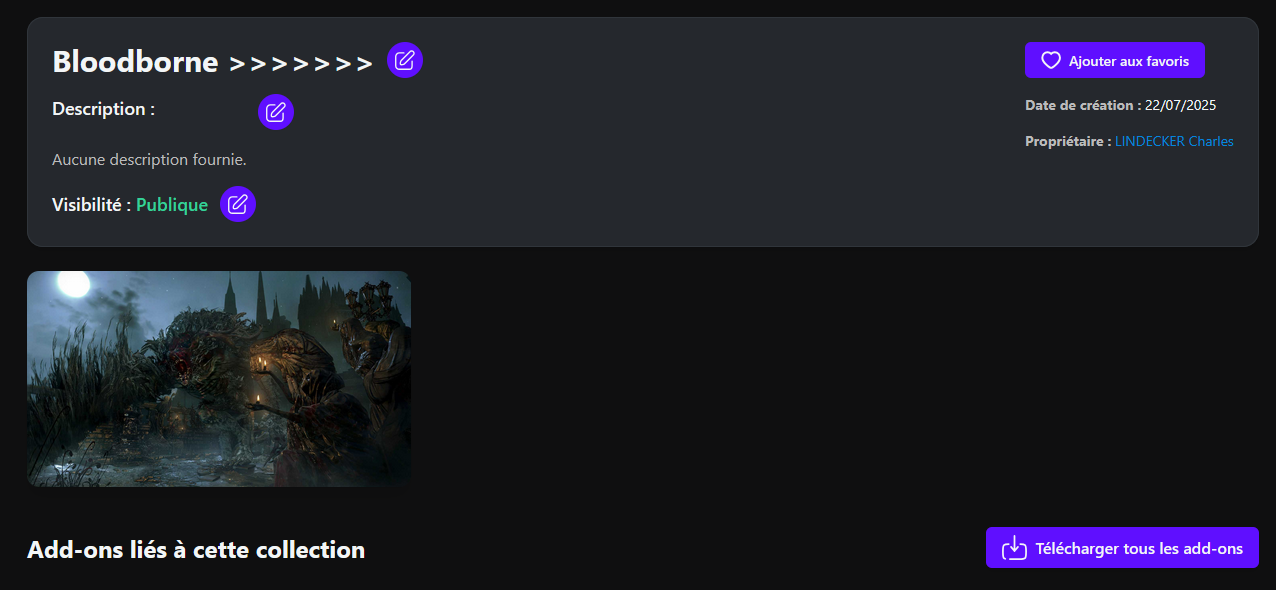 Collection page with download button